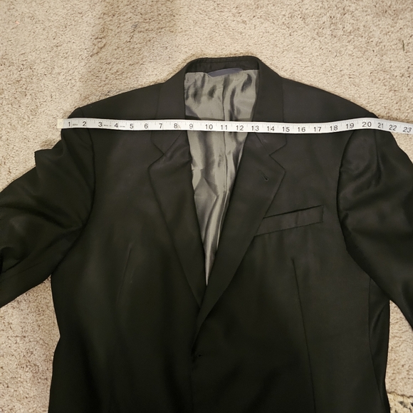 Armani Collezioni Black Silk Wool Blend Blazer Mens Suit Jacket Size 44L - Picture 5 of 10